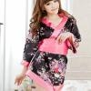 Japanese Kimono Cuties Dress (Black with Pink Flower)